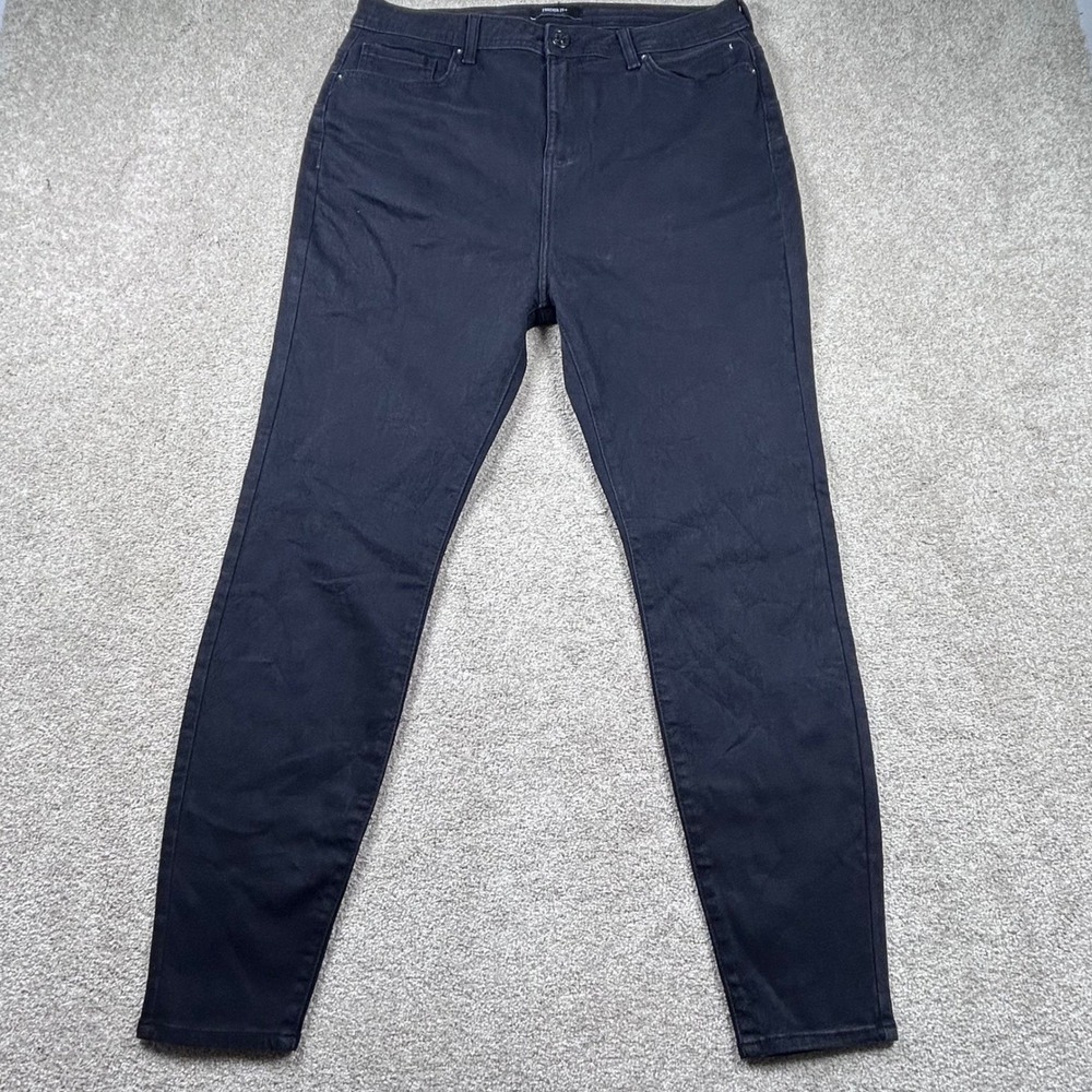 Forever 21+ Womens Plus Size Skinny Jeans Black High Rise Denim Pants 1427